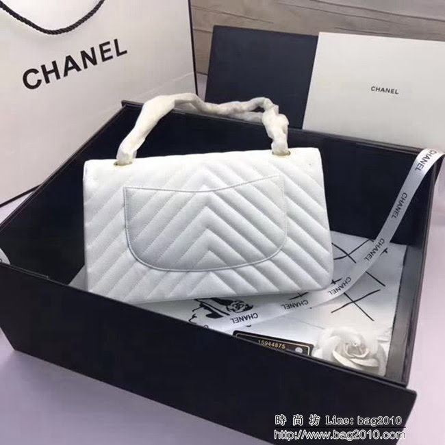 香奈兒CHANEL 升級版V線1112進口球紋皮單肩斜挎鏈條包 DSC1860